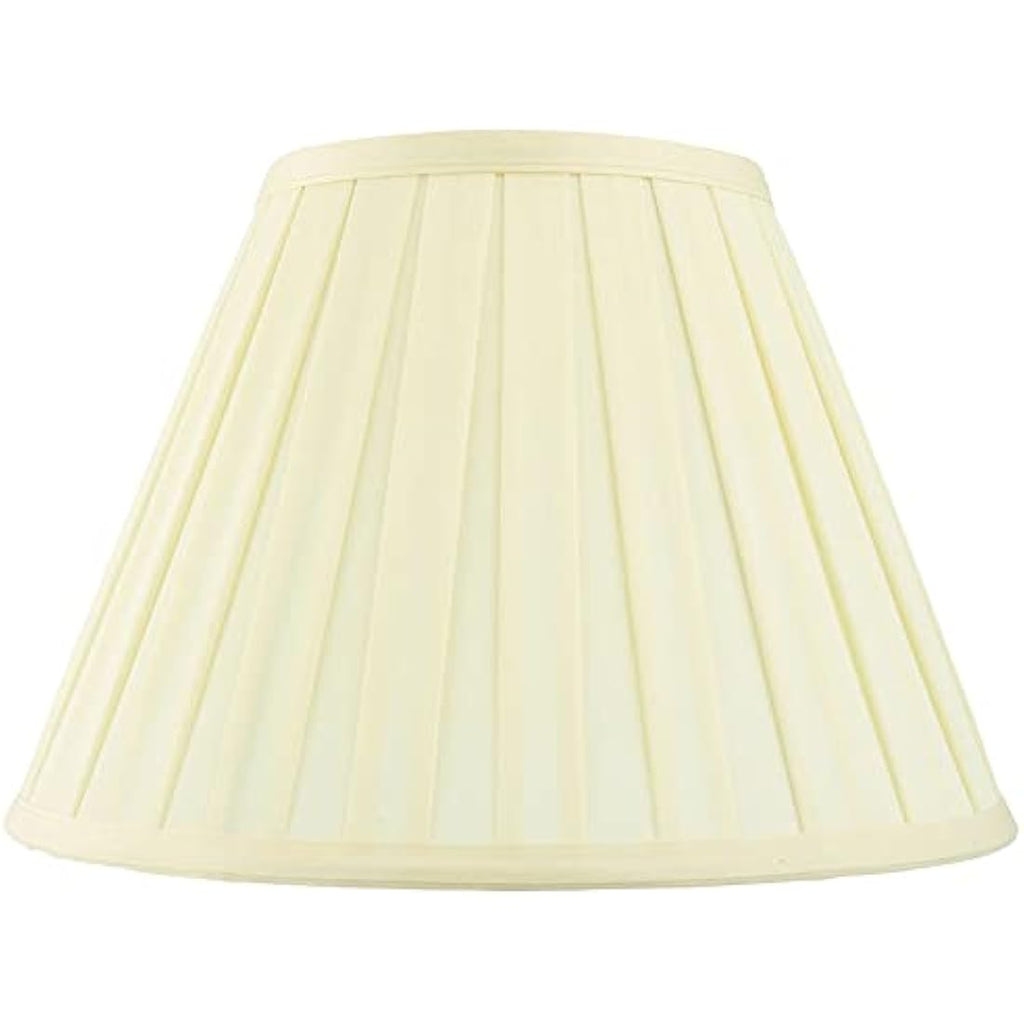 National Lighting 22-Inch Tapered Drum Lampshade - Pleated Cream Fabric