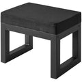 IBUYKE Small Foot Stool – Padded Upholstered Ottoman Shoe Bench, Black