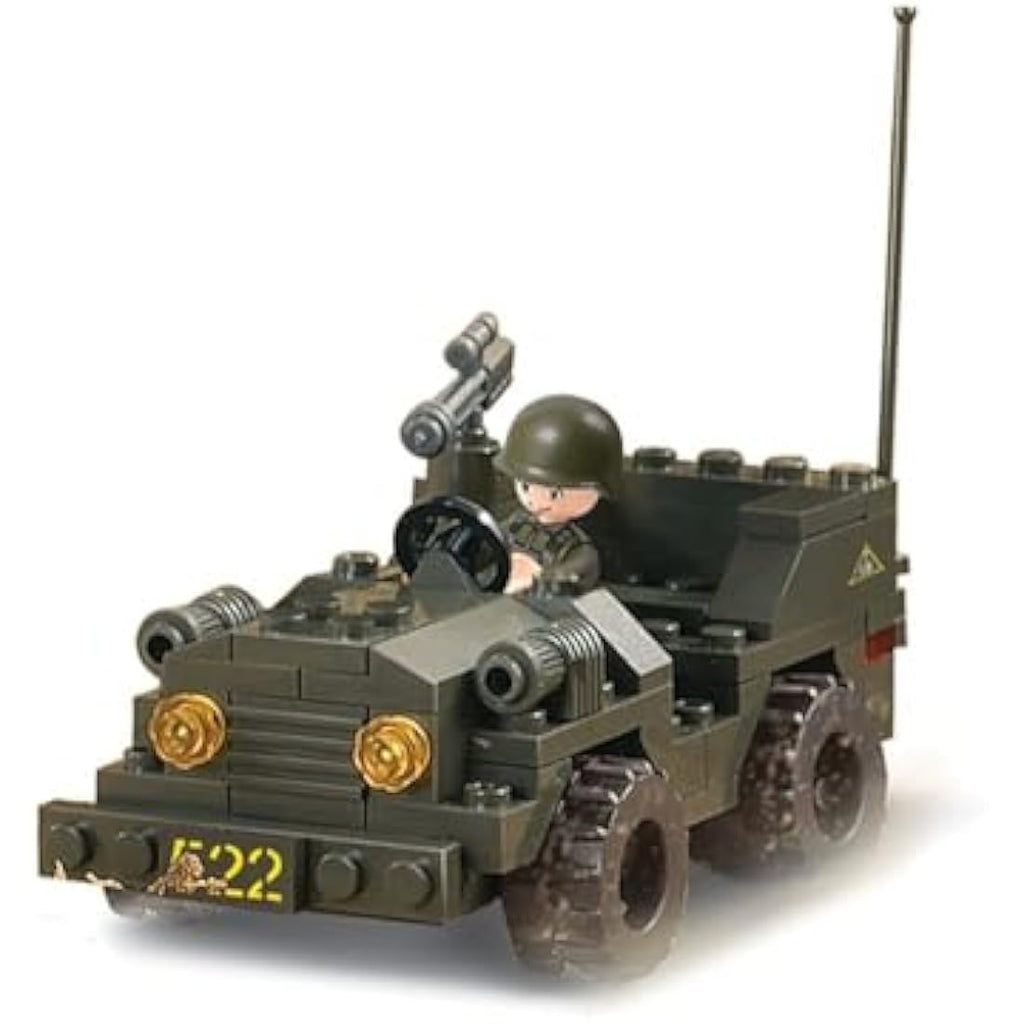 Sluban Army Field Battle Building Blocks Set with 7 Mini-Figures