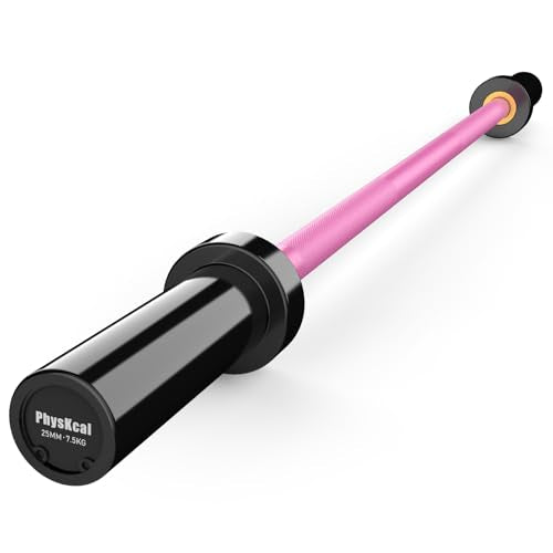 PhysKcal 4ft Olympic Barbell | 2-Inch Short Training Bar for Home Gym