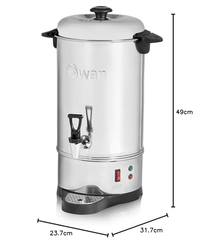 Swan 10L Catering Urn – 1600W Stainless Steel Hot Water Boiler