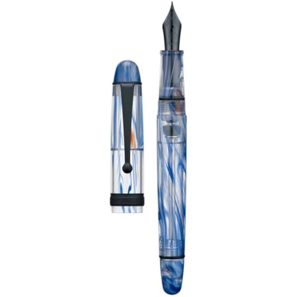 Asvine V126 Vacuum Filling Fountain Pen – Matte Black Acrylic, Fine Point