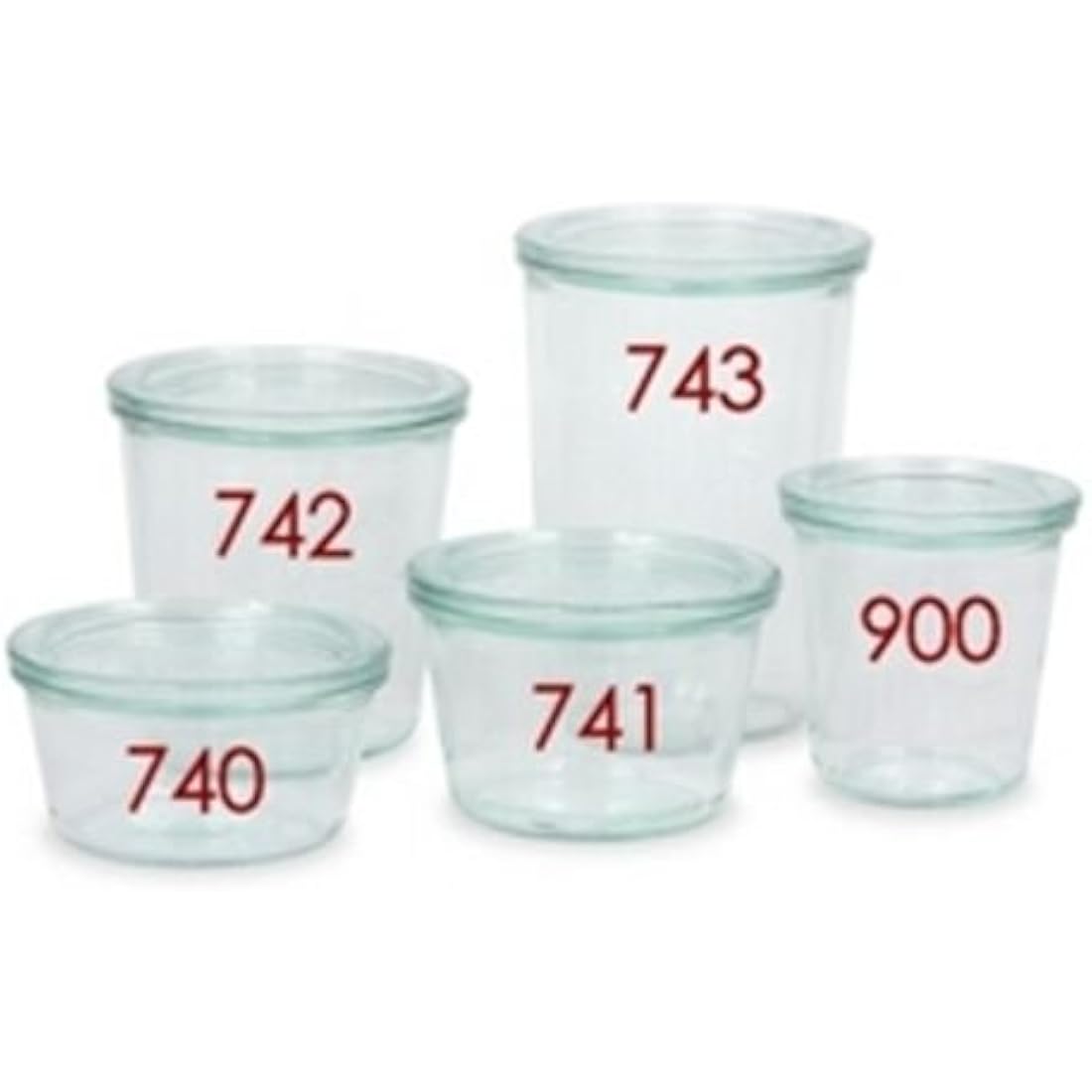 Weck 742 Mold Jars - Set of 6 German Glass Canning Jars, 580ml
