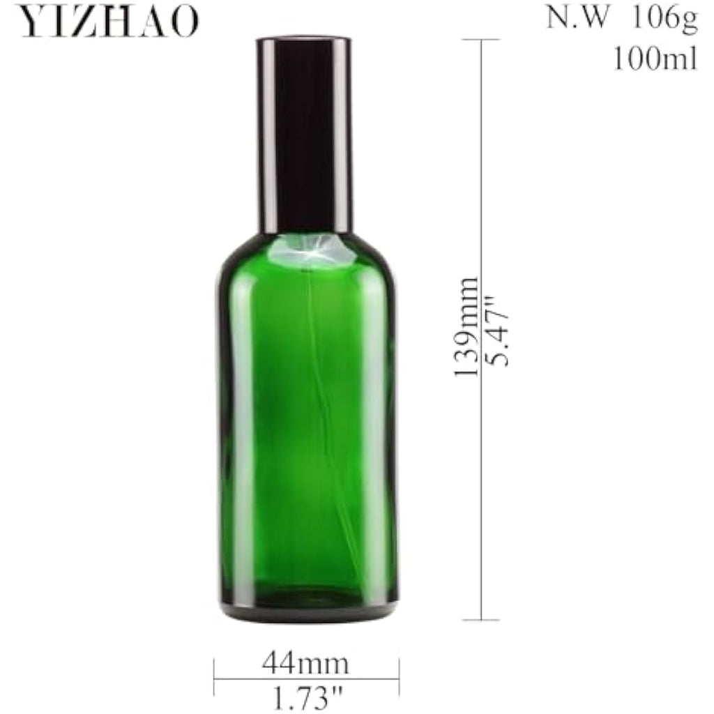 Jolof Store 100ml Green Glass Spray Bottle for Essential Oils – 9 Pcs