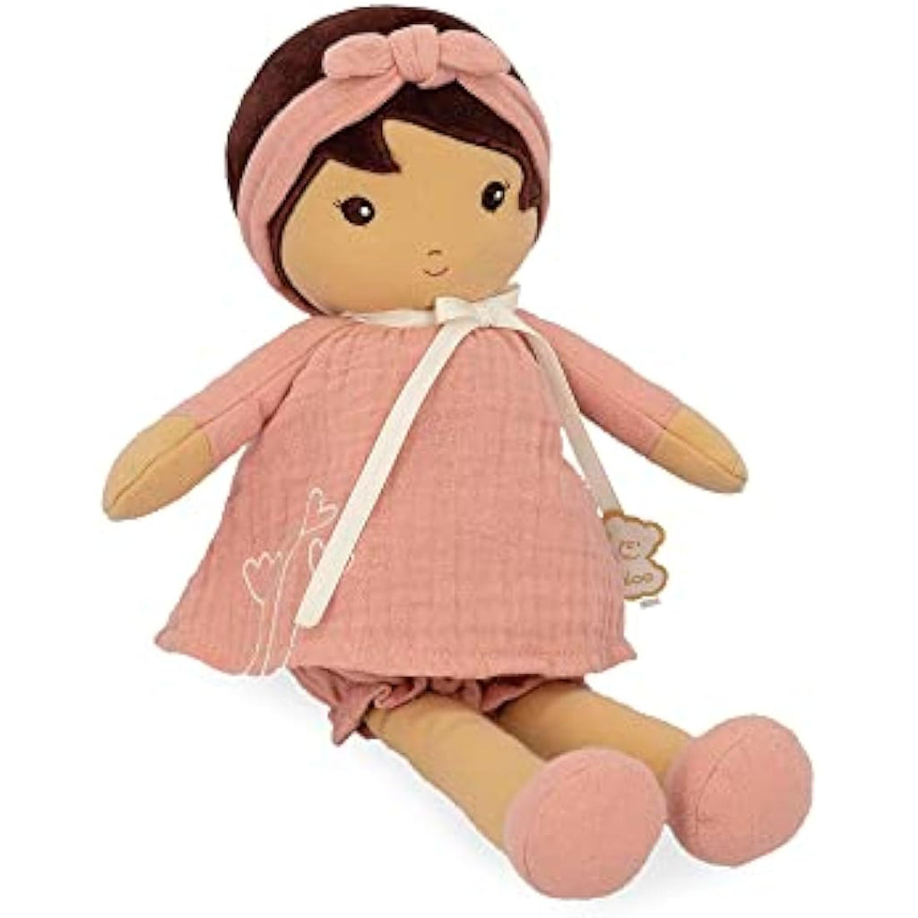 Kaloo Tendresse Amandine Soft Doll – 32cm Pink Muslin Plush Toy for Newborns