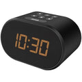 i-box Bedside Alarm Clock with FM Radio, USB Charging & Dual Alarm - Black