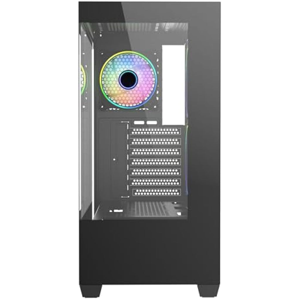 CiT Sense ATX Gaming Case – Black Dual Tempered Glass with 3 ARGB Fans