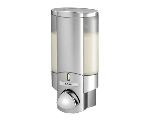 Aviva Wall Soap Dispenser – Satin Silver Adhesive Mount