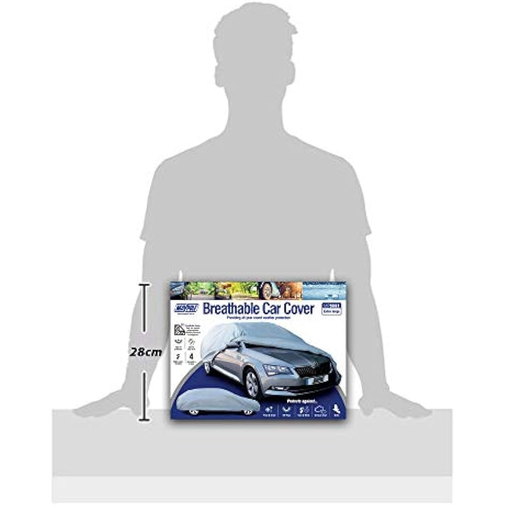 Maypole Extra Large Car Cover – Breathable Water Resistant Grey