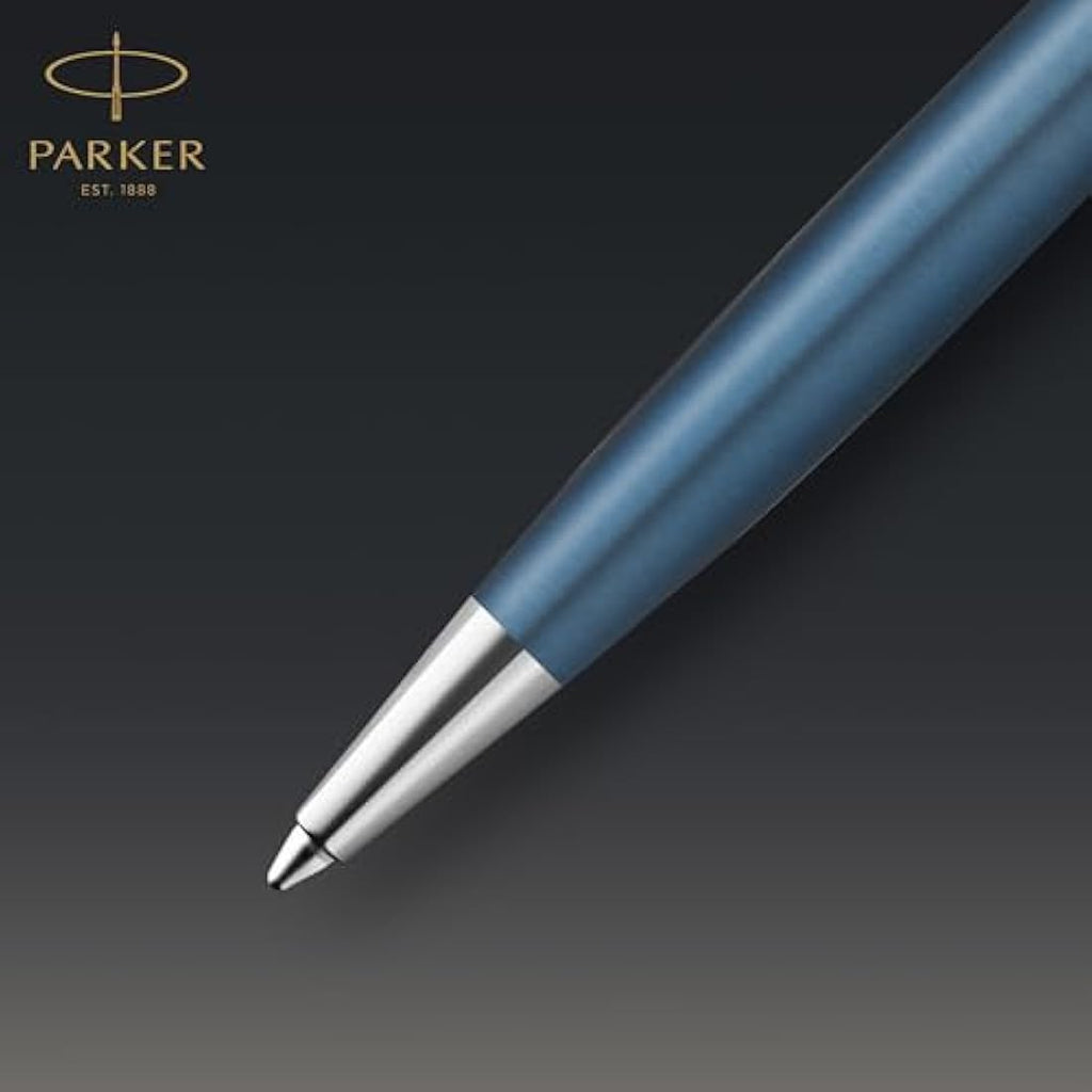 Parker Sonnet Ballpoint Pen – Blue Satin Finish with Chrome Trim