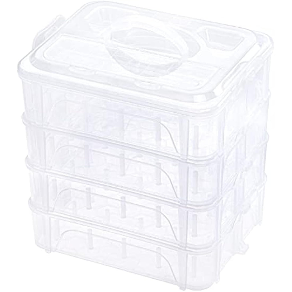 New brothread 4-Layer Stackable Thread Organizer Box - Holds 80 Spools