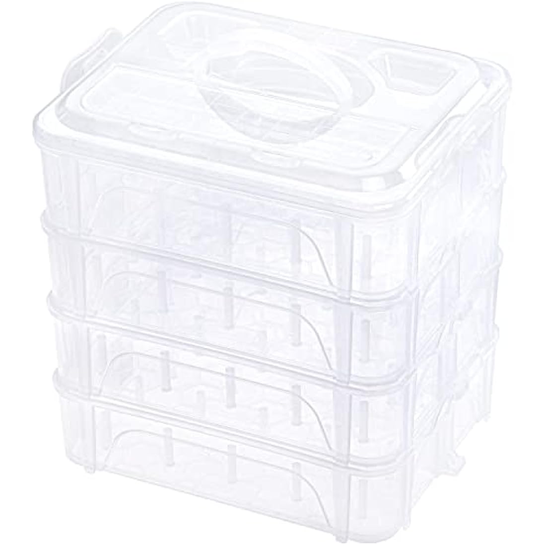 New brothread 4-Layer Stackable Thread Organizer Box - Holds 80 Spools