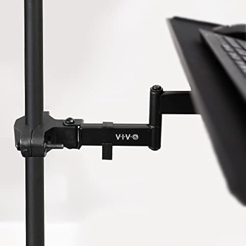 VIVO Universal Pole Mount Keyboard Tray | Full Motion Steel Arm, Black