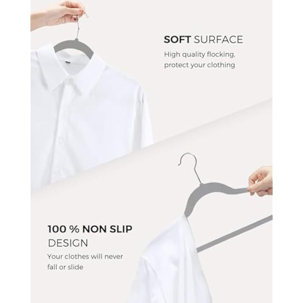 HOUSE DAY Velvet Hangers 60 Pack – Non-Slip Space Saving Suit Hangers