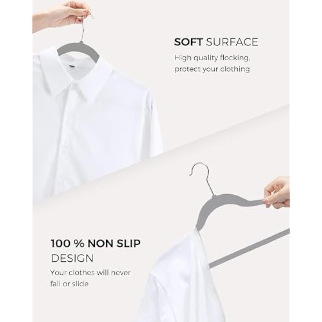 HOUSE DAY Velvet Hangers 60 Pack – Non-Slip Space Saving Suit Hangers