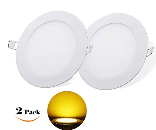 NRG Clever 15W Round Recessed LED Ceiling Panel Light - Warm White 2-Pack