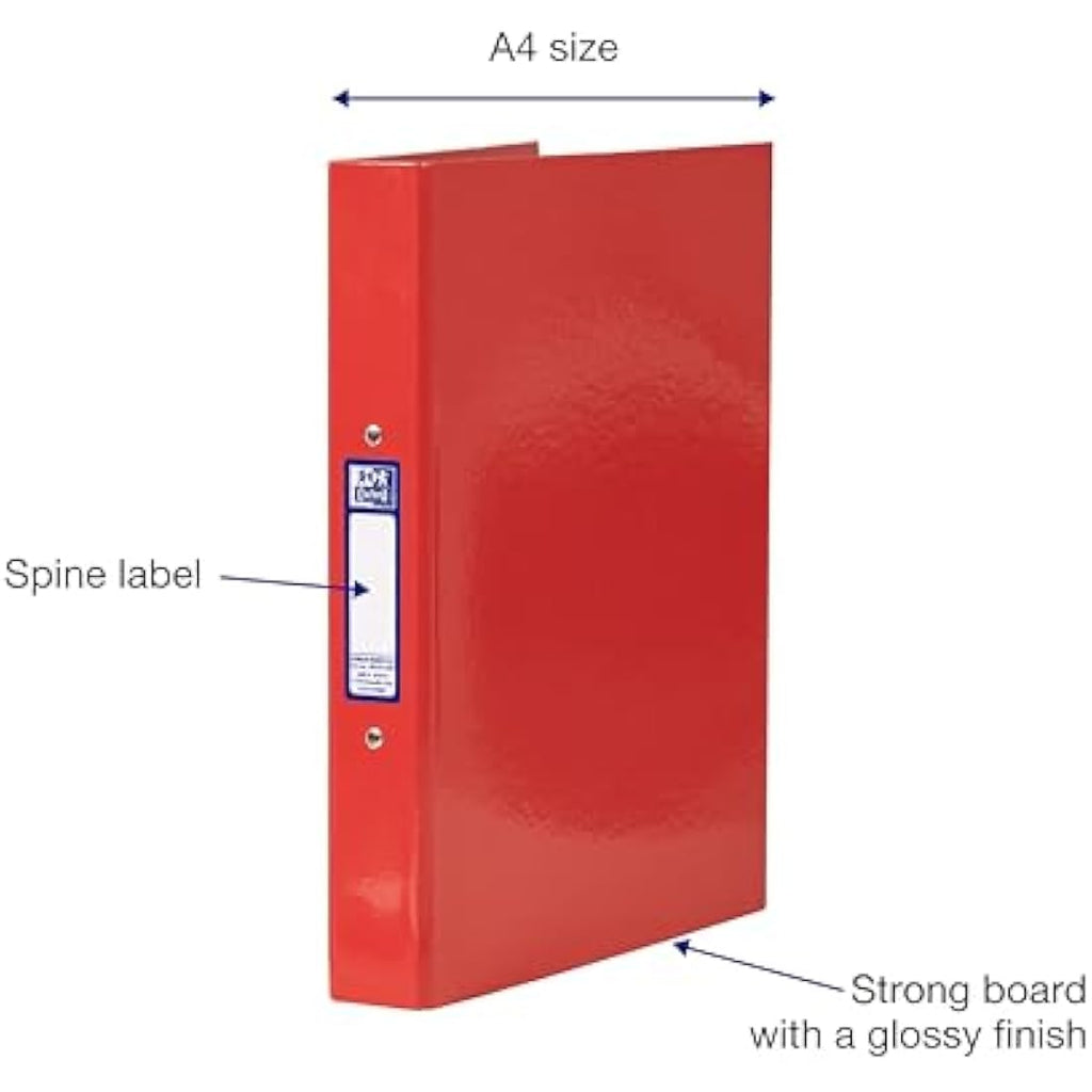 Oxford A4 Ring Binders - Pack of 3 Durable Folders, 40mm Spine