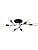 Industrial 6-Light Semi Flush Mount Ceiling Light - Black