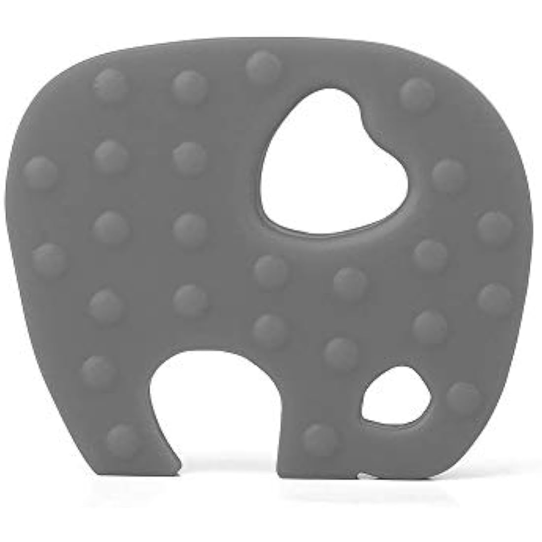 PREMYO Silicone Baby Teething Toy – BPA Free Elephant Teether, Grey