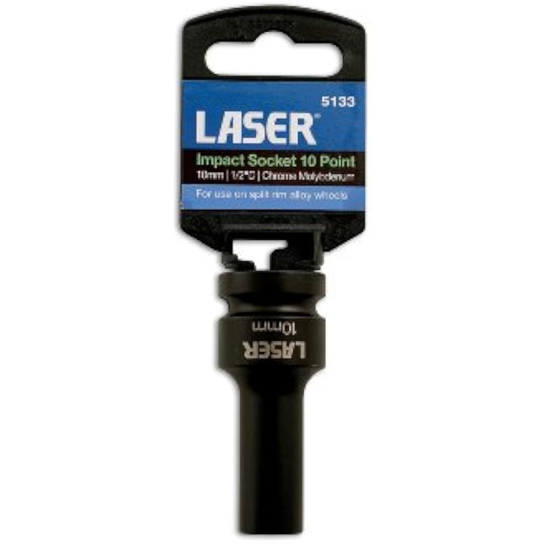 Laser 5133 Split Rim Impact Socket - 10mm x 10pt Automotive Tool