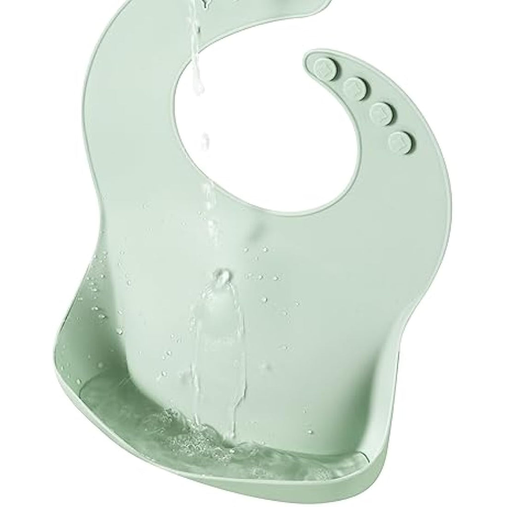 PandaEar Silicone Baby Bibs – 3 Pack Waterproof Feeding Bibs with Pocket