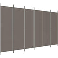 vidaXL 6-Panel Room Divider – Foldable Anthracite Fabric – 300x200 cm