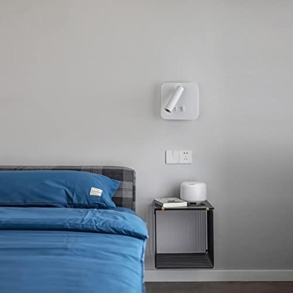 uksunvi LED Bedside Reading Wall Lamp – 12W Adjustable Spotlight, White