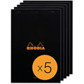 Rhodia N°19 Stapled Notepad – A4+ Plain White Clairefontaine Paper – 5 Pack