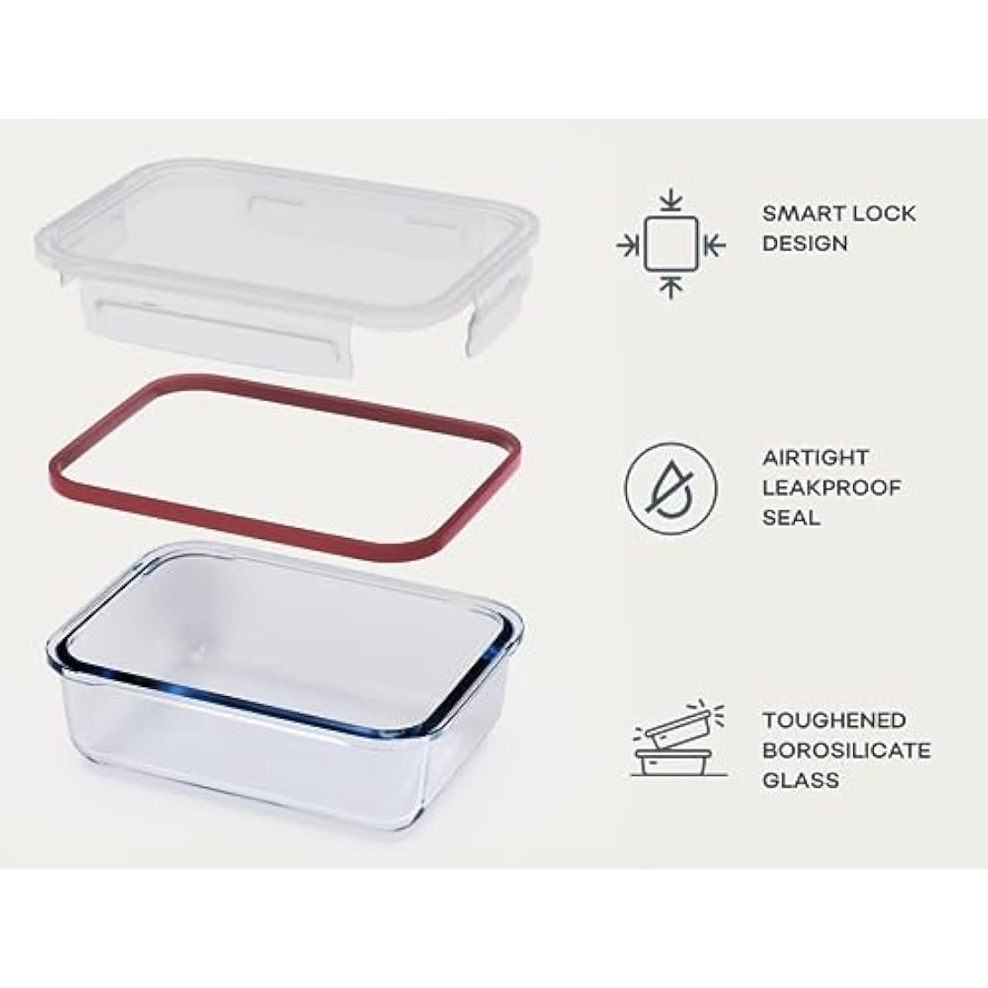 Franklin Lade Glass Food Storage Containers – 3pc Extra Large Set