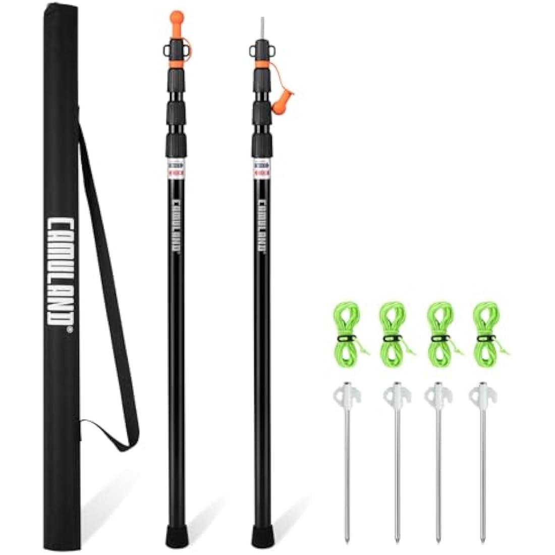 CAMULAND Telescoping Tent Poles | 110" Heavy Duty Aluminum Tarp Poles - 2PK