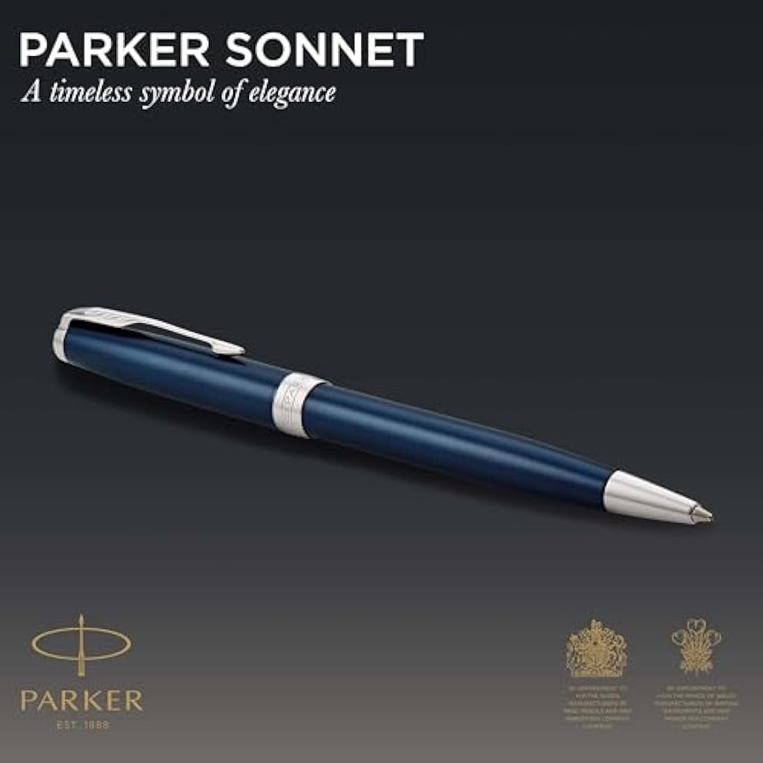 Parker Sonnet Ballpoint Pen - Blue Lacquer with Palladium Trim