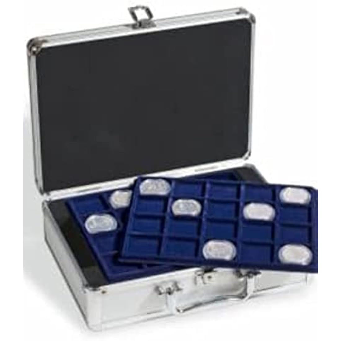 Leuchtturm Coin Case for 144 2-Euro Coins | 6 Trays & Lockable Handle