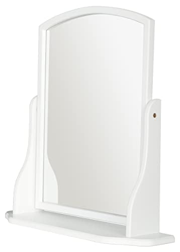 Jolof Store Arched Wooden Dressing Table Mirror – White Vanity Mirror
