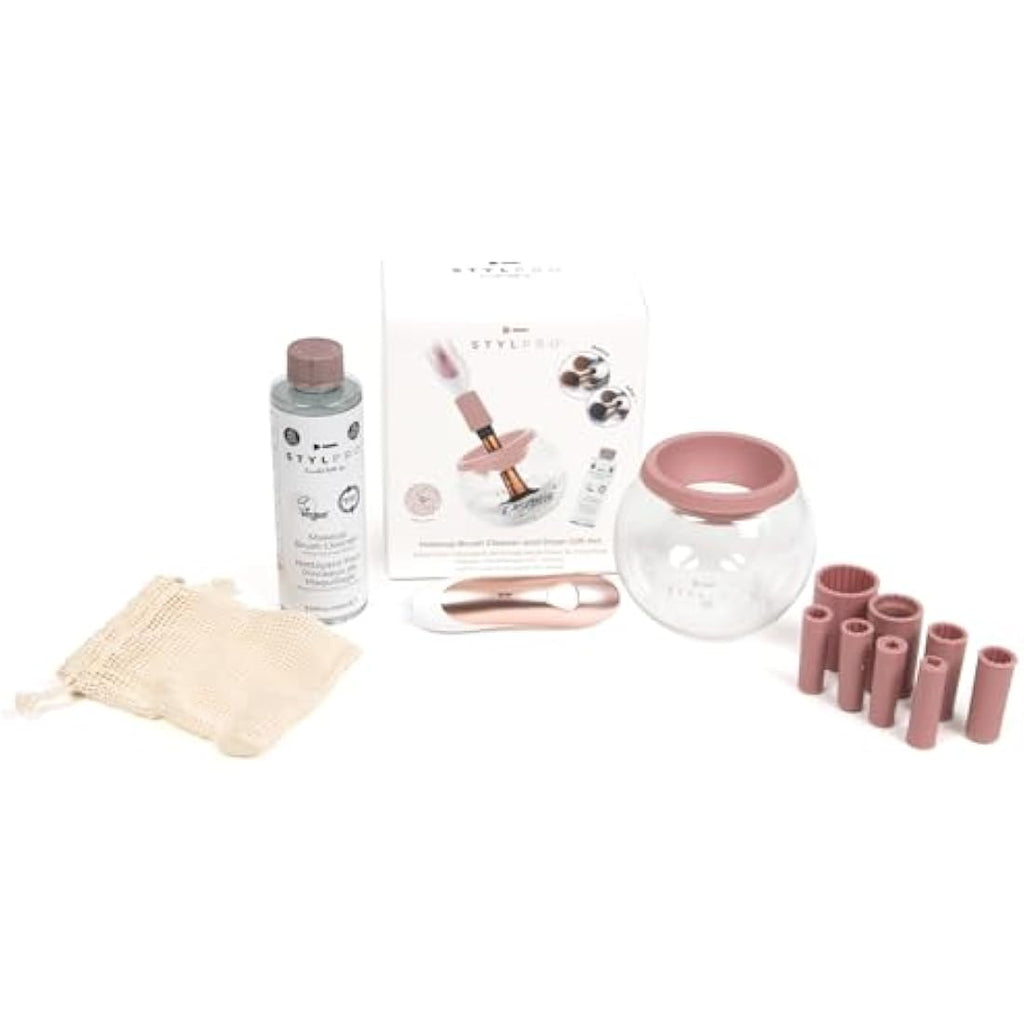 STYLPRO Electric Makeup Brush Cleaner and Dryer Kit – Rose Gold