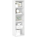 Furinno Luder 5-Tier Open Shelf Bookcase – White Engineered Wood