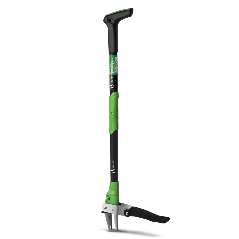 VOUNOT Manual Weed Puller Tool | 1m Long Handle Stainless Steel Root Remover