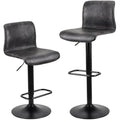 Swivel Bar Stools Set of 2 – Adjustable PU Leather Chairs