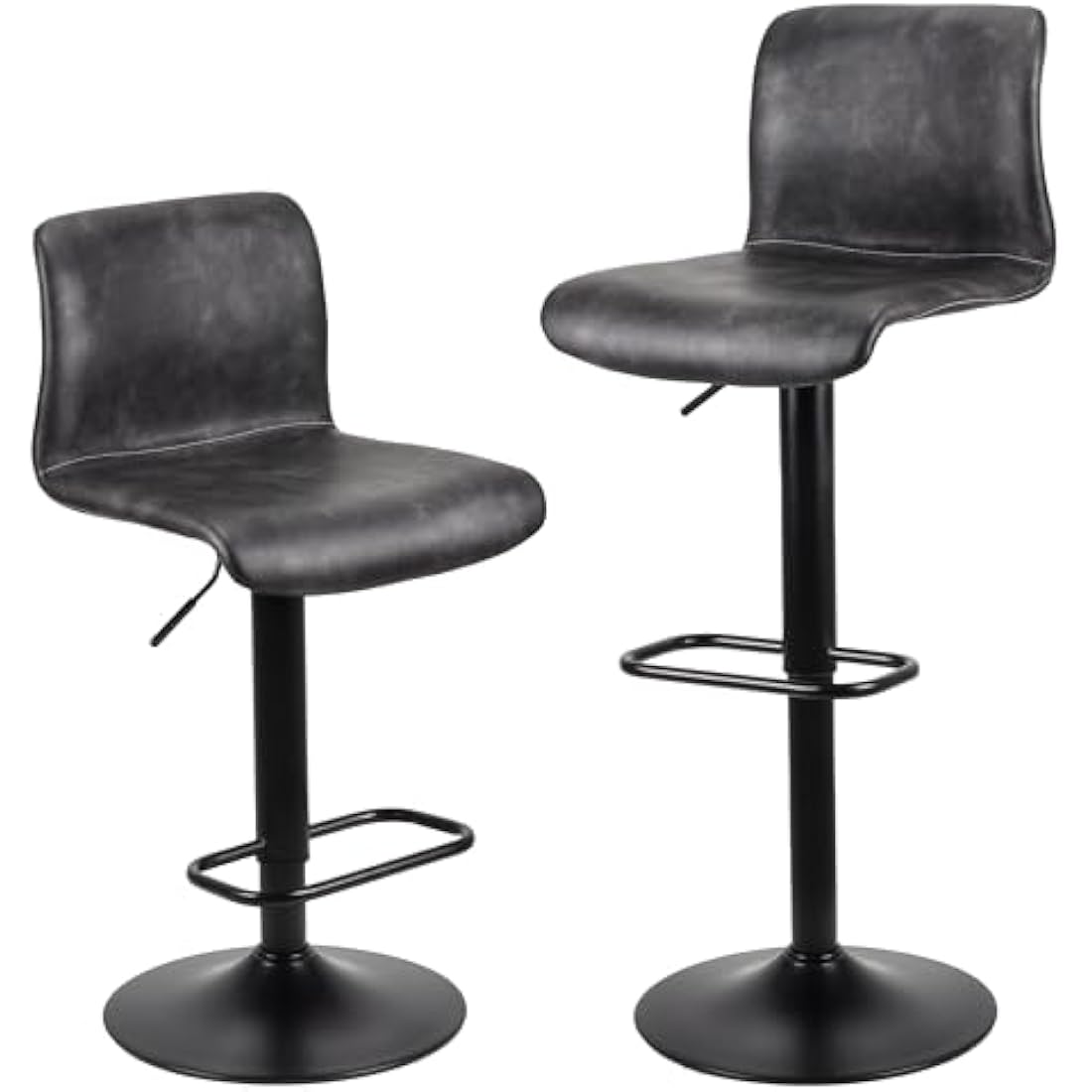 Swivel Bar Stools Set of 2 – Adjustable PU Leather Chairs