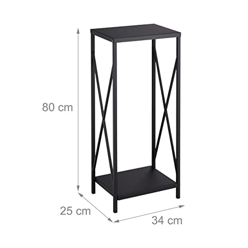Relaxdays Indoor Firewood Storage Stand – Black Powder-Coated Metal Log Rack