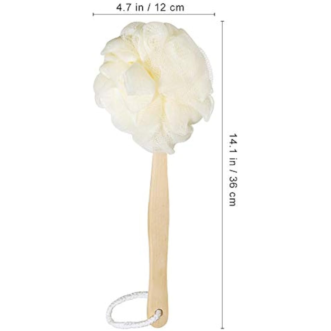 Healifty Back Scrubber – Long Handle Natural Loofah Shower Brush for Body