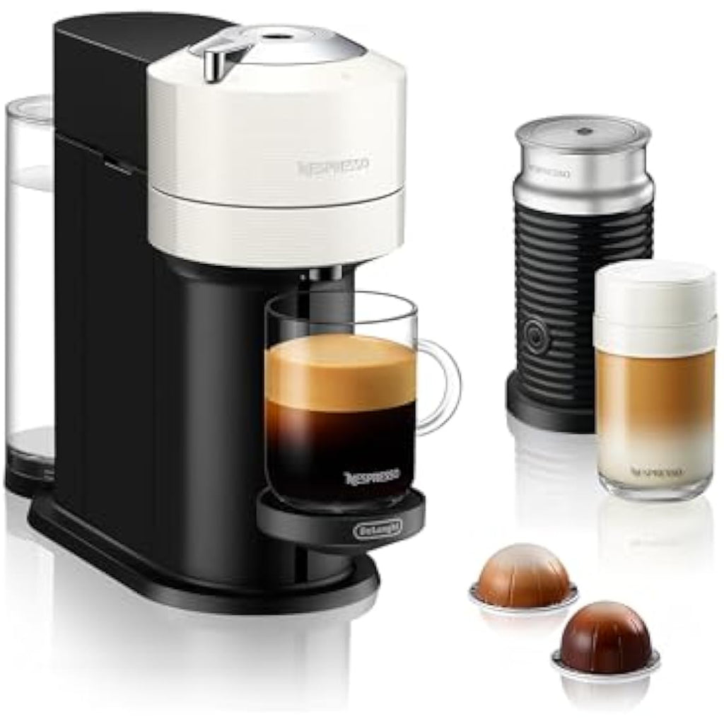 Nespresso Vertuo Next by De'Longhi with Aeroccino Milk Frother - White