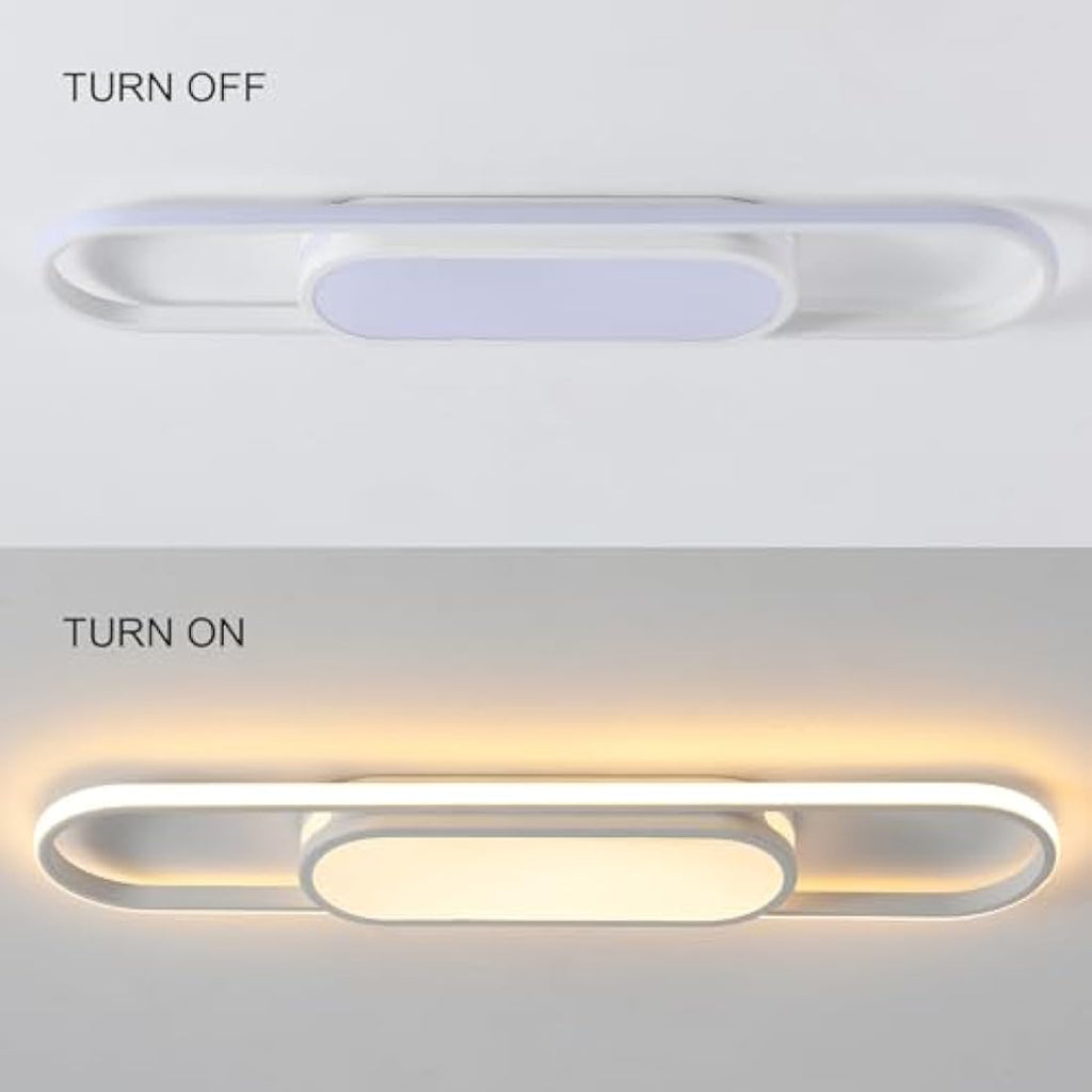 Jolof Store LED Modern Dimmable Ceiling Light with Remote – White 31.49in