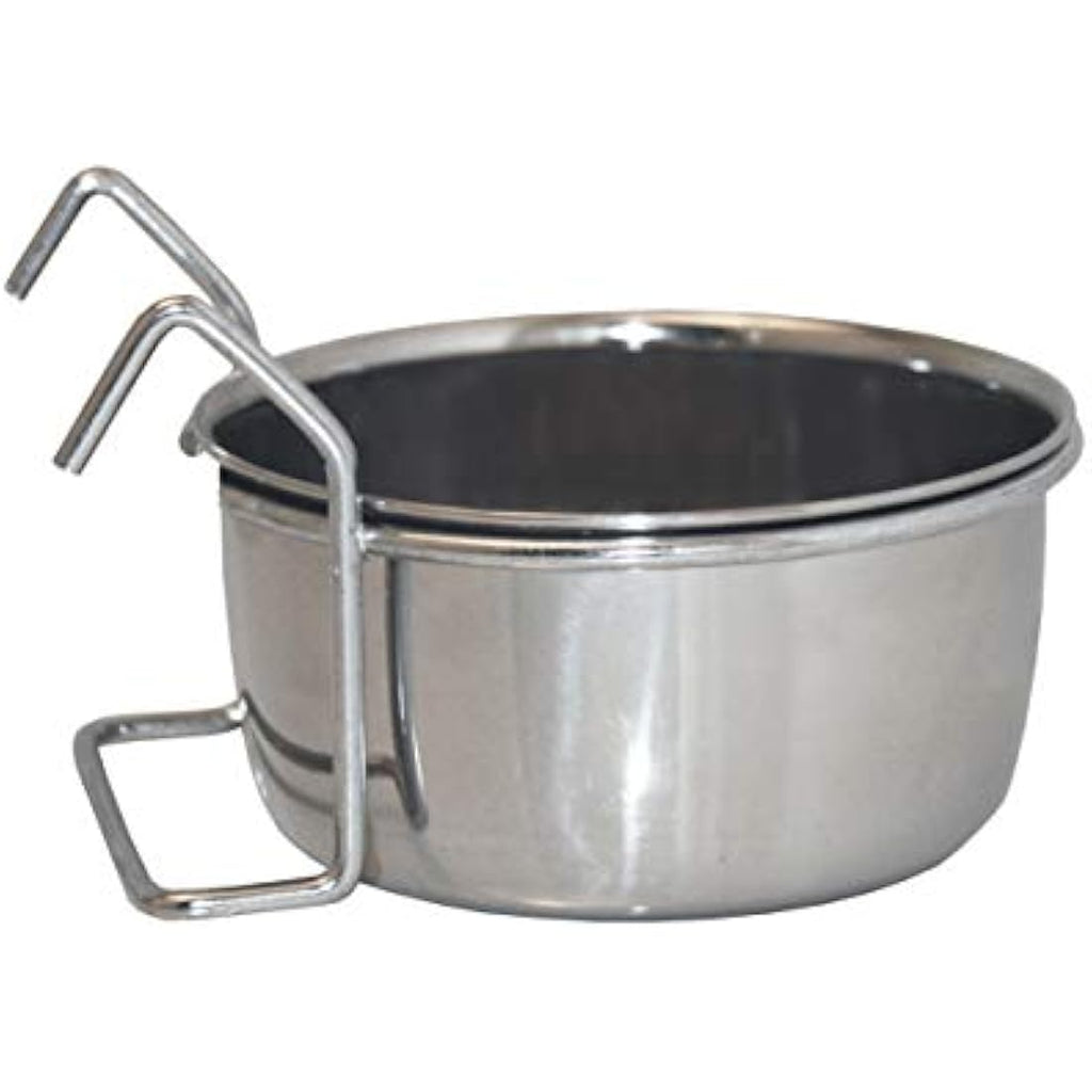 Hook-On Stainless Steel Pet Bowl for Cages, 900 ml