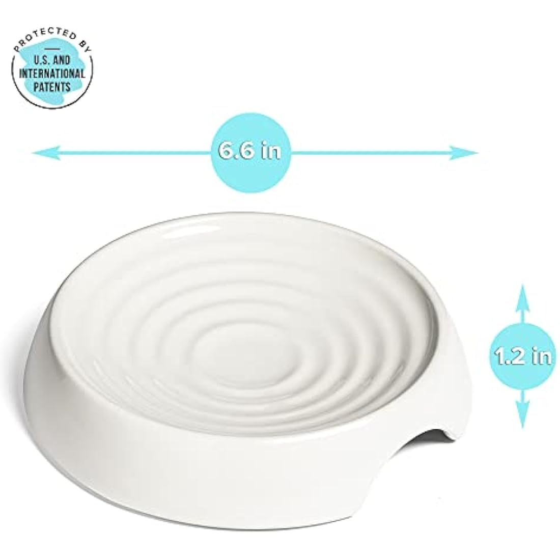 CatGuru Ceramic Cat Bowls – Whisker Fatigue Relief Shallow Dish, Set of 2