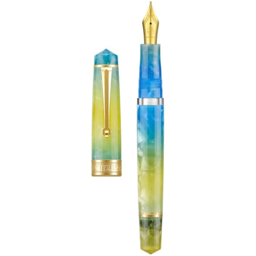 Asvine P20 Piston Fountain Pen – Gradual Yellow Resin, Fine Nib