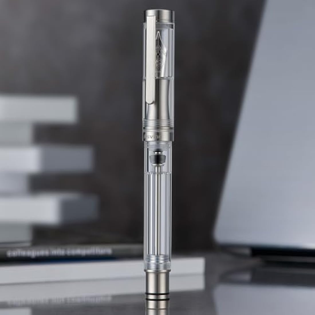 Asvine V200 Titanium Vacuum Filling Fountain Pen | Bock Medium Nib