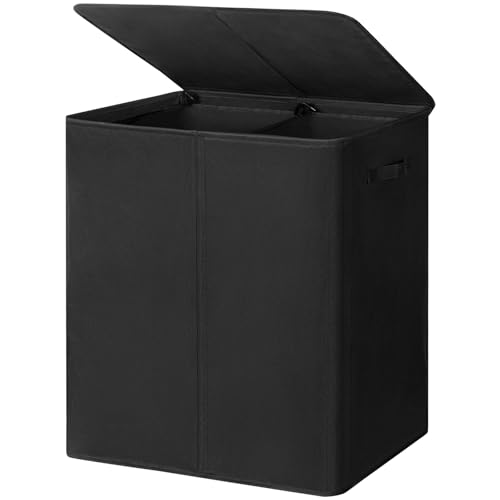 Chrislley 180L Double Laundry Basket with Lid and Removable Bags