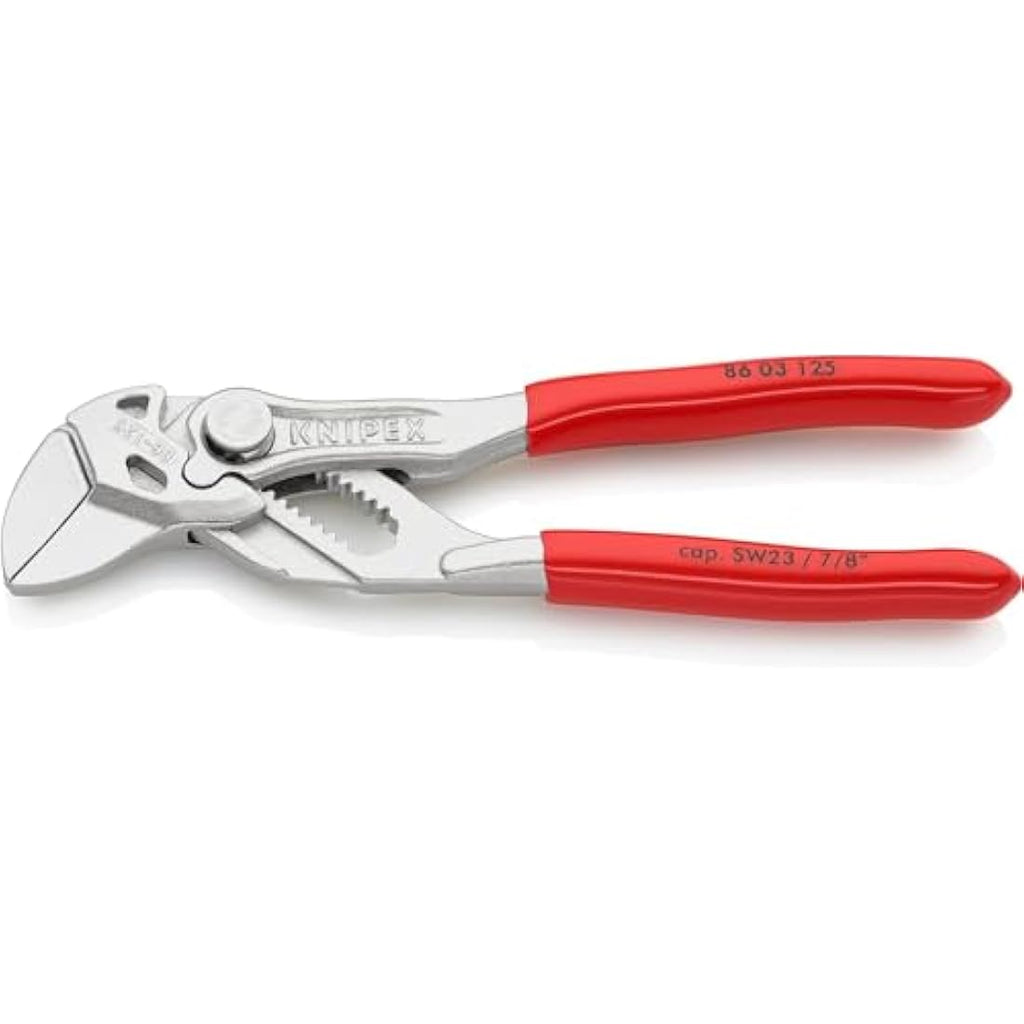 Knipex Mini Pliers Wrench | Chrome-Plated with Plastic Grip – 125mm