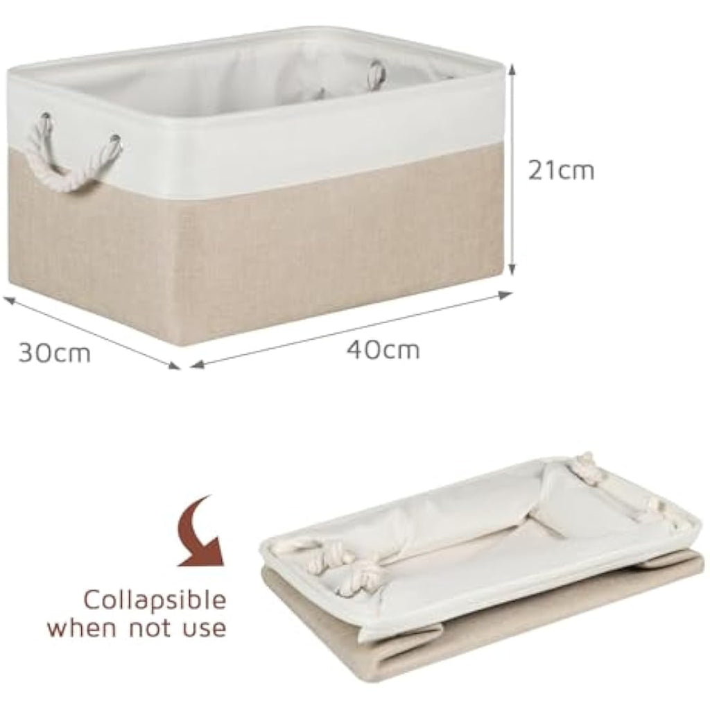 Syeeiex Fabric Storage Bins for Shelves | 3-Pack Foldable Baskets
