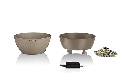 Lechuza Cubeto Stone 40 Self-Watering Planter - Sand Beige